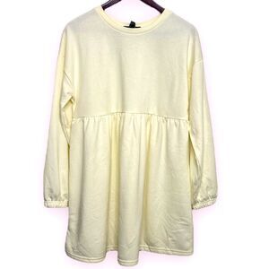 Forever21 Fleece Drop-Sleeve Mini Dress Ivory Medium